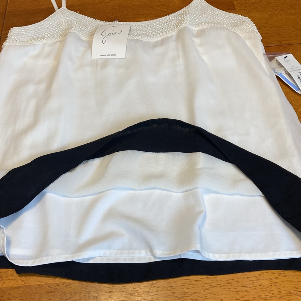 Joie Womens Size Medium Elvire Porcelain Beaded White Camisole 100% Silk NWT - Picture 8 of 15